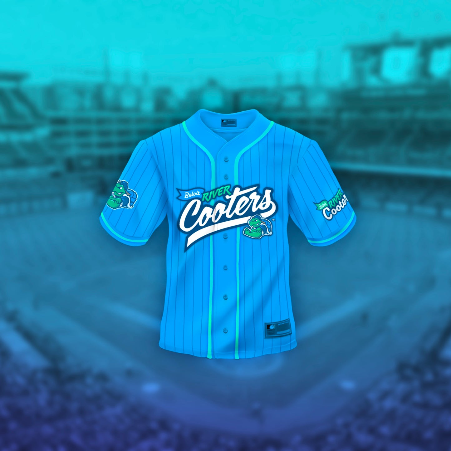 Beloit River Cooter Baseball Jersey – (Blue #12)