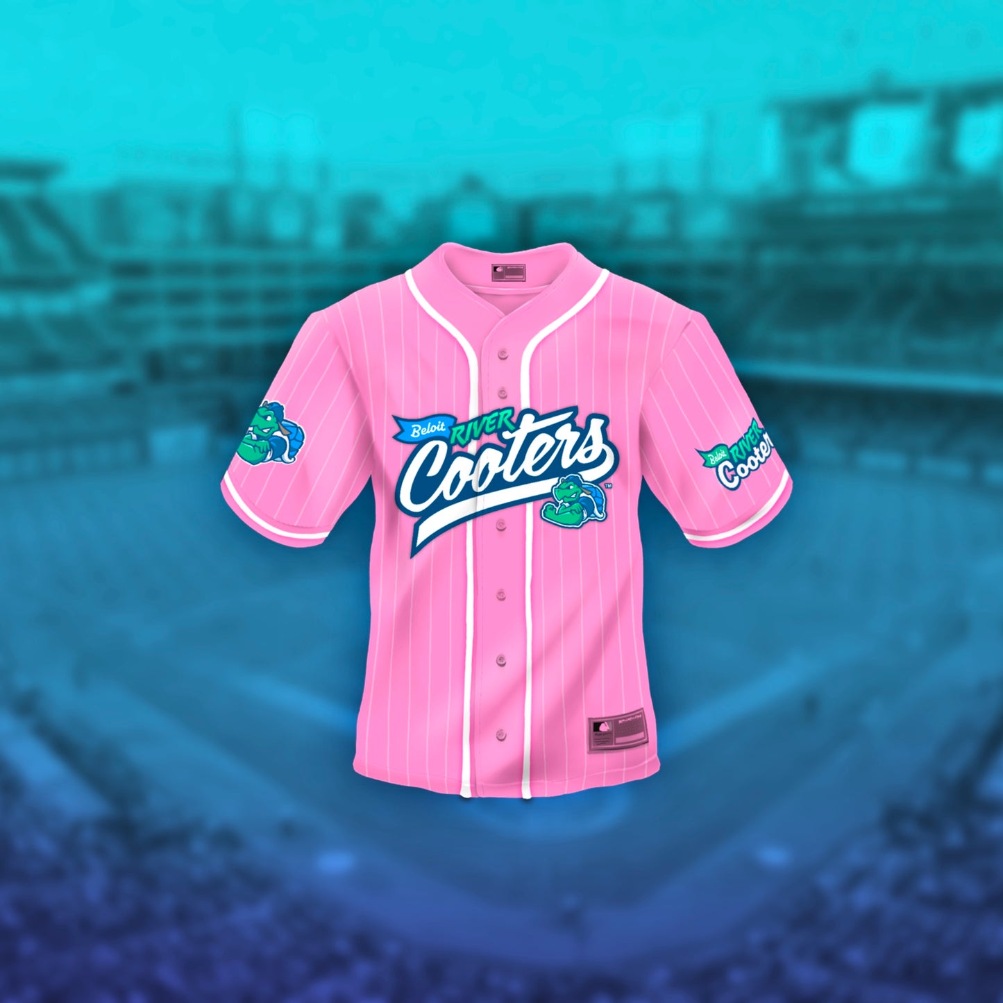 Beloit River Cooter Baseball Jersey – (Pink #12)